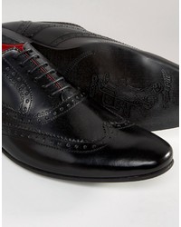 Chaussures brogues en cuir noires Base London