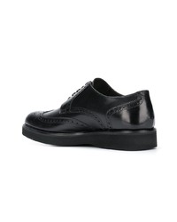 Chaussures brogues en cuir noires Corneliani