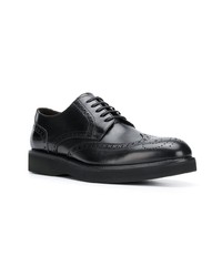 Chaussures brogues en cuir noires Corneliani