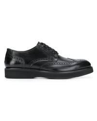 Chaussures brogues en cuir noires Corneliani