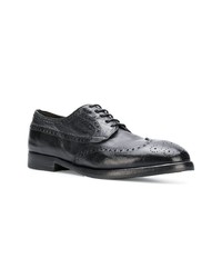 Chaussures brogues en cuir noires Silvano Sassetti