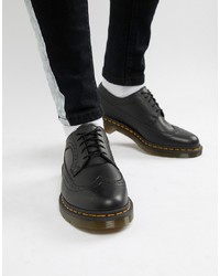 Chaussures brogues en cuir noires Dr. Martens