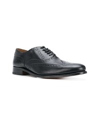 Chaussures brogues en cuir noires Grenson