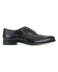 Chaussures brogues en cuir noires Grenson