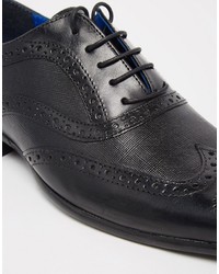 Chaussures brogues en cuir noires Red Tape