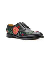 Chaussures brogues en cuir noires Gucci