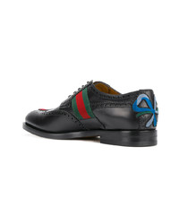 Chaussures brogues en cuir noires Gucci