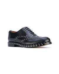 Chaussures brogues en cuir noires Valentino