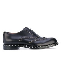 Chaussures brogues en cuir noires Valentino