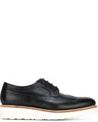 Chaussures brogues en cuir noires Grenson