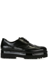 Chaussures brogues en cuir noires Hogan