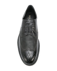 Chaussures brogues en cuir noires Hogan