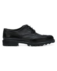 Chaussures brogues en cuir noires Giorgio Armani