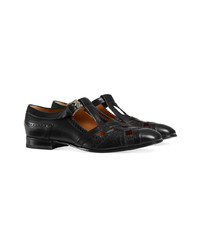 Chaussures brogues en cuir noires Gucci