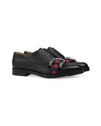 Chaussures brogues en cuir noires Gucci