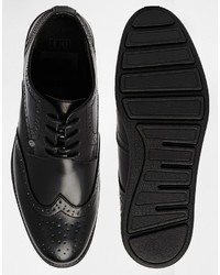 Chaussures brogues en cuir noires Firetrap