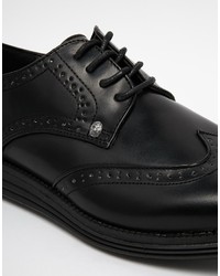 Chaussures brogues en cuir noires Firetrap
