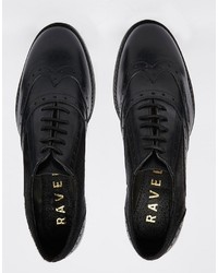 Chaussures brogues en cuir noires Ravel