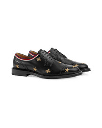 Chaussures brogues en cuir noires Gucci