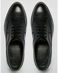 Chaussures brogues en cuir noires Asos