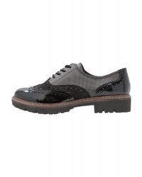 Chaussures brogues en cuir noires Marco Tozzi