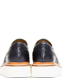 Chaussures brogues en cuir noires Grenson