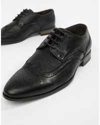 Chaussures brogues en cuir noires New Look
