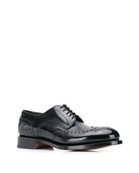 Chaussures brogues en cuir noires Santoni