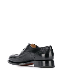 Chaussures brogues en cuir noires Santoni