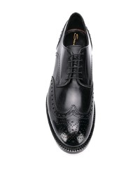 Chaussures brogues en cuir noires Santoni