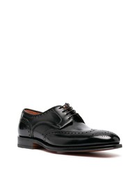 Chaussures brogues en cuir noires Santoni