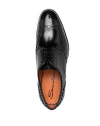 Chaussures brogues en cuir noires Santoni