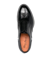 Chaussures brogues en cuir noires Santoni