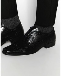 Chaussures brogues en cuir noires Red Tape