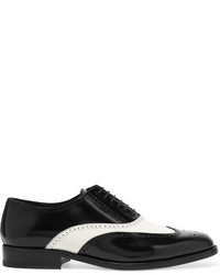 Chaussures brogues en cuir noires Saint Laurent