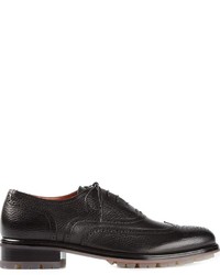 Chaussures brogues en cuir noires Santoni