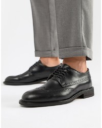 Chaussures brogues en cuir noires Selected Homme