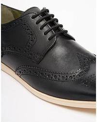 Chaussures brogues en cuir noires Base London