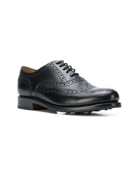 Chaussures brogues en cuir noires Grenson