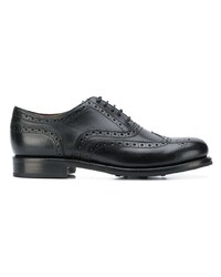 Chaussures brogues en cuir noires Grenson