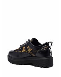 Chaussures brogues en cuir noires VERSACE JEANS COUTURE