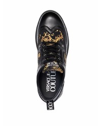 Chaussures brogues en cuir noires VERSACE JEANS COUTURE