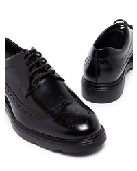 Chaussures brogues en cuir noires Hogan