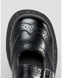 Chaussures brogues en cuir noires T.U.K.