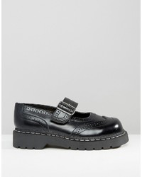 Chaussures brogues en cuir noires T.U.K.