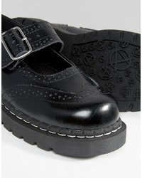 Chaussures brogues en cuir noires T.U.K.