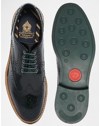 Chaussures brogues en cuir noires Base London