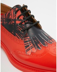 Chaussures brogues en cuir rouges Vivienne Westwood