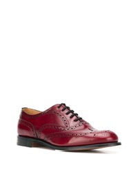 Chaussures brogues en cuir rouges Church's