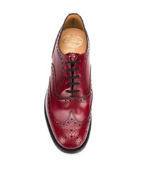 Chaussures brogues en cuir rouges Church's